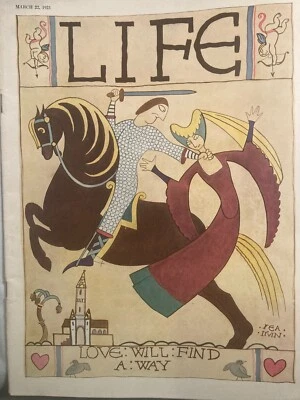 March 22, 1923 Life Magazine Love will find a way cover art by Rea Irvin - Image 1 of 2