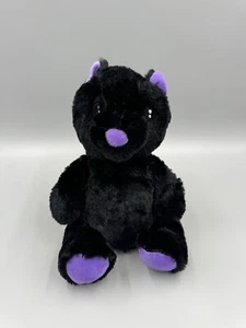 Black Cat Or Mouse W/ Purple Nose Stitched Eyes 10” Sitting Plush No Tag - Picture 1 of 4
