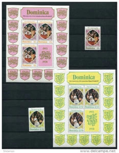 Dominicana 1977 (3)Souvenir Sheets +Stamps Sc 570-2 MNH Queen Elizabeth II Silve - Picture 1 of 2