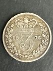 Great Britain 1875 - 3 Pence / Threepence - Queen Victoria 1st Portrait