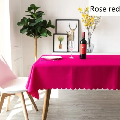 Plain Polyester Table Cloth Banquet Wedding Hotel Table Cover Cloth Rectangular - Image 1 of 4