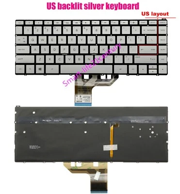 New US Silver Backlit Keyboard for HP Spectre x360 13-AC 13-W 13-AD 13-AE 13-AP - Imagem 1 de 4