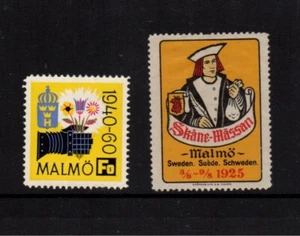 Two Swedish Advertising Stamps for Malmö - Picture 1 of 1