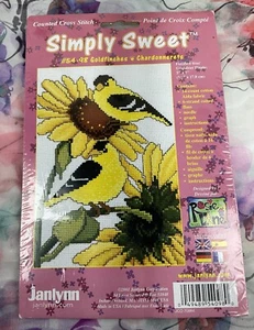 Janlynn Counted Cross Stitch Kit Simply Sweet #54-98 Goldfinches ~ Chardonnerets - Picture 1 of 2