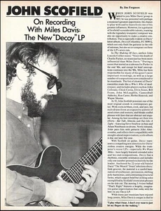 John Scofield on recording with Miles Davis 5-page 1984 article with 3 photos - Picture 1 of 3