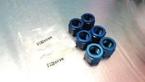 (6) Aeroquip FBM3678 Fittings -12An Tube Nut -12 Aluminum Blue Racing 3678 - Picture 1 of 5