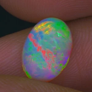 1.58 ct Unique Marvelous ! Rainbow Color White Opal Cab UNHEATED From Ethiopia - Bild 1 von 6