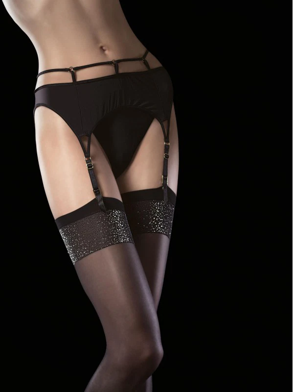 Strümpfe für Strumpfhalter Schwarz Wirkung Pailletten -faden Metall 20D Trixie - Bild 1 von 1