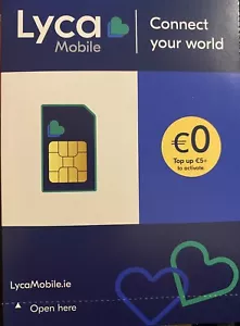 LYCAMOBILE LYCA PAY AS YOU GO IRISH NETWORK SIM CARD MICRO NANO STANDARD IRELAND - Picture 1 of 4