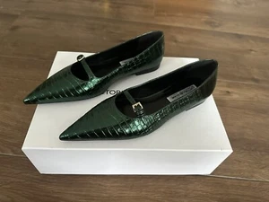 victoria beckham ballerina size 38 green new shoes - Picture 1 of 7