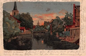 Erfurt In 'Venice' Postcard AK 1900 - Picture 1 of 2