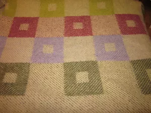 Vintage Made In Italy Gray Purple Green Rose Throw Blanket - Picture 1 of 3