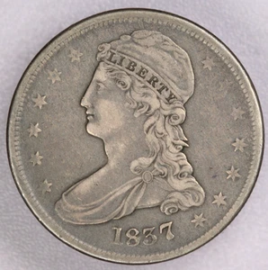 1837 Capped Bust Silver Half Dollar 50C-VF - Picture 1 of 2