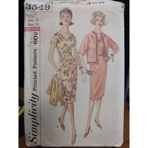 Vestido y chaqueta de una pieza vintage con patrón de simplicidad 3549 Junior & Misses años 60 - Imagen 1 de 2