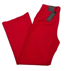 Rachel Zoe Damenhose 6 rot hoch geschnitten ausgestelltes Bein Jersey Strick Büro Urlaub Weihnachten - Bild 1 von 11