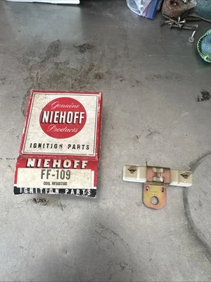 IGNITION COIL RESISTOR;  NIEHOFF # FF-109; fits: 1958 1959 FoMoCo Cars - Image 1 of 3