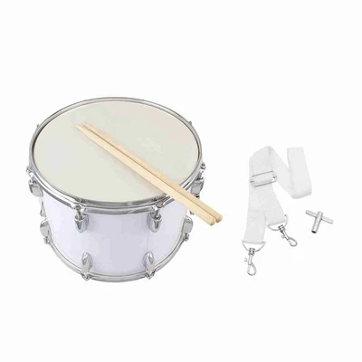 14in Marching Drum Stainless Steel Maple Wood Body PVC Drum Head With Sticks BT5 - Image 1 of 4