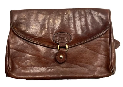 Vtg OROTON Australia Genuine Cowhide Leather Pushlock Satchel Clutch Purse Bag - Image 1 of 4