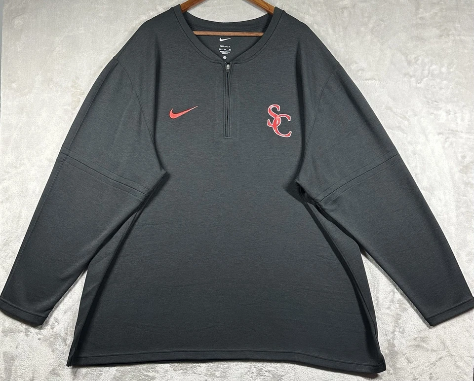 Nike Long Sleeve Dri-Fit 1/2 Zip Top Men’s Sz 4XL Dark Gray Charcoal DV6751-012 - Image 1 of 4