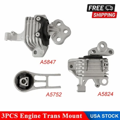 3x Engine Motor & Transmission Mount for Jeep Cherokee 2014 2015 2016 2017 3.2 L Foto 1 de 4