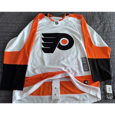 NWT Authentic Adidas Pro NHL Philadelphia Flyers White-Orange Home Jersey 50 New - Image 1 of 4