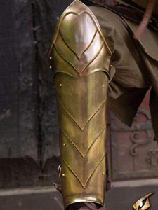 Armadura de protección de pierna élfica: bronce medieval LARP protección con disfraces - Imagen 1 de 4