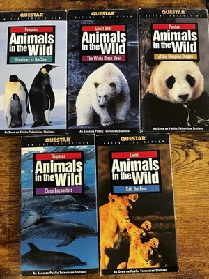 Animals In The Wild VHS 5 Tape Collection Vintage Nature Collection Ships Fast - Image 1 of 4