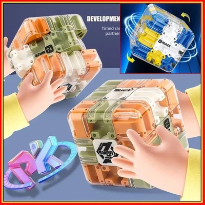 3D Maze Cube Puzzle - Large Labyrinth Ball Game with 6-Side Challenge Fidget Toy - Image 1 of 4