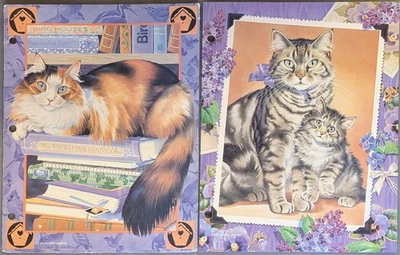 Set of 2 Vtg Mead Sophisticats Cat Portfolio Folders Vivian Boswell Kittens Cat - Image 1 of 4