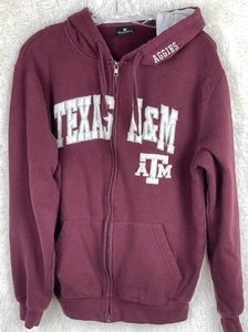 Sudadera con capucha Texas A&M ATM para hombre mediana granate frontal con cremallera bolsillos delanteros Aggies - Imagen 1 de 5