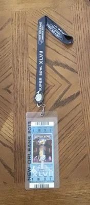 Boleto completo, funda, cordón y prendedor del Super Bowl (47) XLVII - Ravens vs 49ers Foto 1 de 4