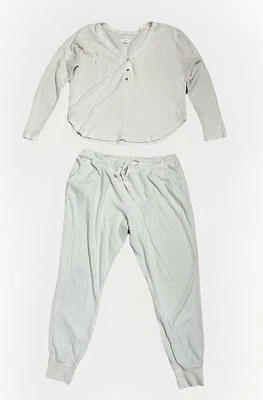 Colsie Loungewear 2-Piece Set Crop Top & Lounge Pants Women’s L Cream - Image 1 of 4