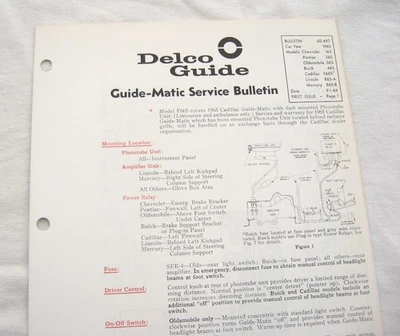1965 Impala Cadillac Grand Prix Original GM Guide-Matic Service/Repair Info NOS - Image 1 of 4