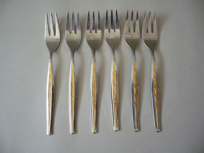 WMF Besteck Cromargan  Palma / Capri Gold  6 Kuchengabeln - Bild 1 von 3