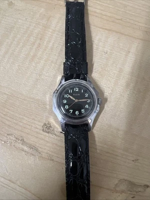 Elgin años 40 hexagonal cuerda manual cara negra Foto 1 de 4