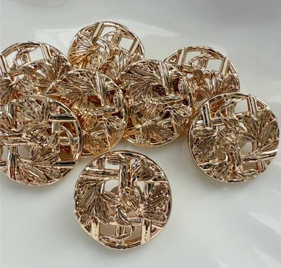 10PC Gold Leave Vines Metal Buttons with Shank 18mm - Image 1 of 4