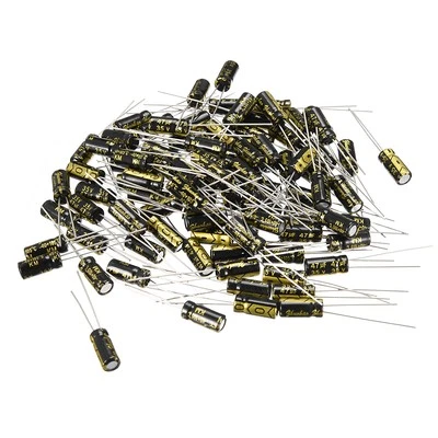 Condensador electrolítico radial de aluminio 47uF 35V 2000H 5 x 11 mm negro 100 un. Foto 1 de 4