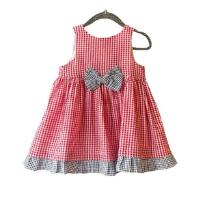 Marmellata Baby Girl's Sleeveless Festive Seersucker Fit & Flare Dress July 4th - Picture 1 of 8
