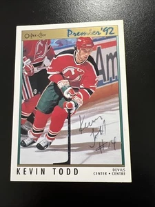 Tarjeta de hockey con autógrafo O-Pee-Chee Kevin Todd 1992 #22 envío gratuito - Imagen 1 de 3