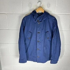 Ben Sherman Jacket Mens Medium Blue Navy Nylon Mod Smock Gallagher Oasis Parka - Picture 1 of 11