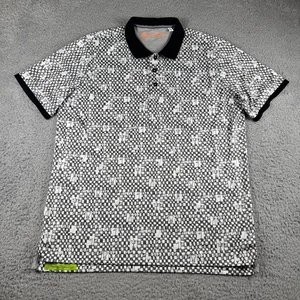 Robert Graham Men’s Trophy Golf Print Jersey Knit Polo Short Sleeve Shirt XL - Picture 1 of 7