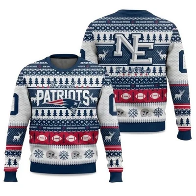 Patriots Rivalries We Are All Patriots 2025 Christmas Ugly Sweater - Image 1 of 4