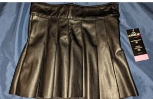 NWT, Jordache, Black, Faux Leather, Cheerleader Skirt- Girls Size XS 4/5 - Picture 1 of 4