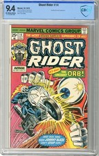 Ghost Rider # 14  CBCS  9.4   NM   Off white/wht pgs  10/75   Uncanny Orb cover