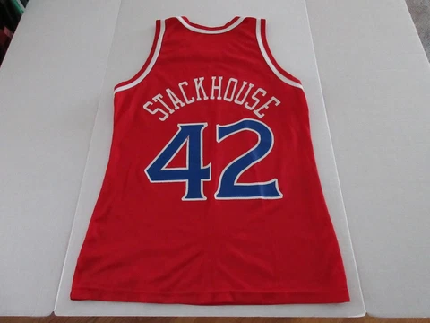 Vtg Jerry Stackhouse Champion Brand Philadelphia 76ers Jersey Size 40 Medium Cover