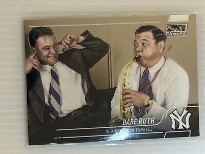 2022 Topps Stadium Club Chrome Babe Ruth Refractor 3 - Image 1 of 2