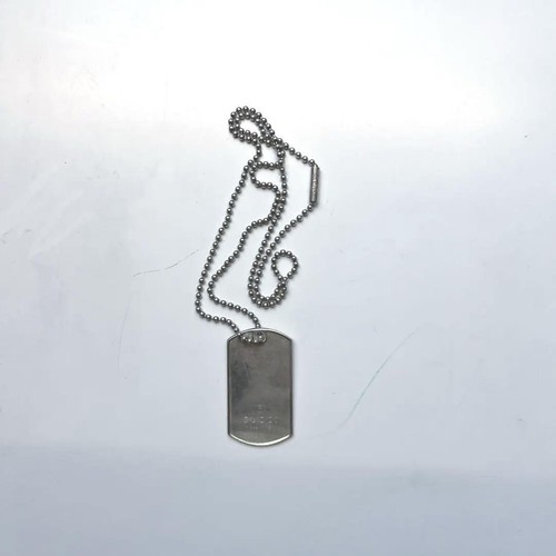 GUCCI Collana Targhetta Cane Pendente Sfera Catena Piatto Argento Unisex Gioielli Auth