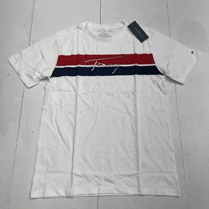 Tommy Hilfiger White Graphic Short Sleeve T Shirt Youth Boys Size Large Defect - Picture 1 of 6