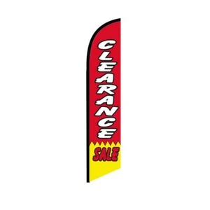 Clearance Sale Red Swooper Flutter Feather Flag | 3ft W x 11.5ft Tall - Picture 1 of 3