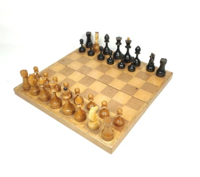 Chess Vintage Wooden Collectible Board Game Educational Old Ukraine Retro Chess - Image 1 of 4